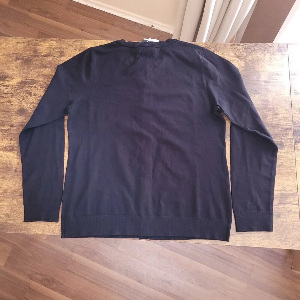 NWT 80% Rayon Calvin Klein Black Button-Up Cardigan - Picture 6 of 6